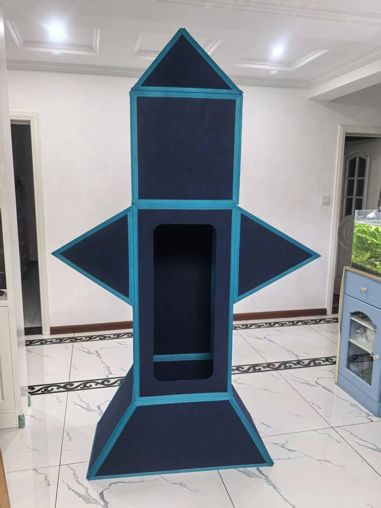 Magnetic-tile build — A rocket in real tiles