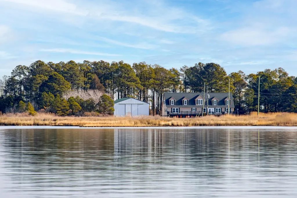 Open Chesapeake water near Hooper's Island, a base for a day paddling the dark Pocomoke River