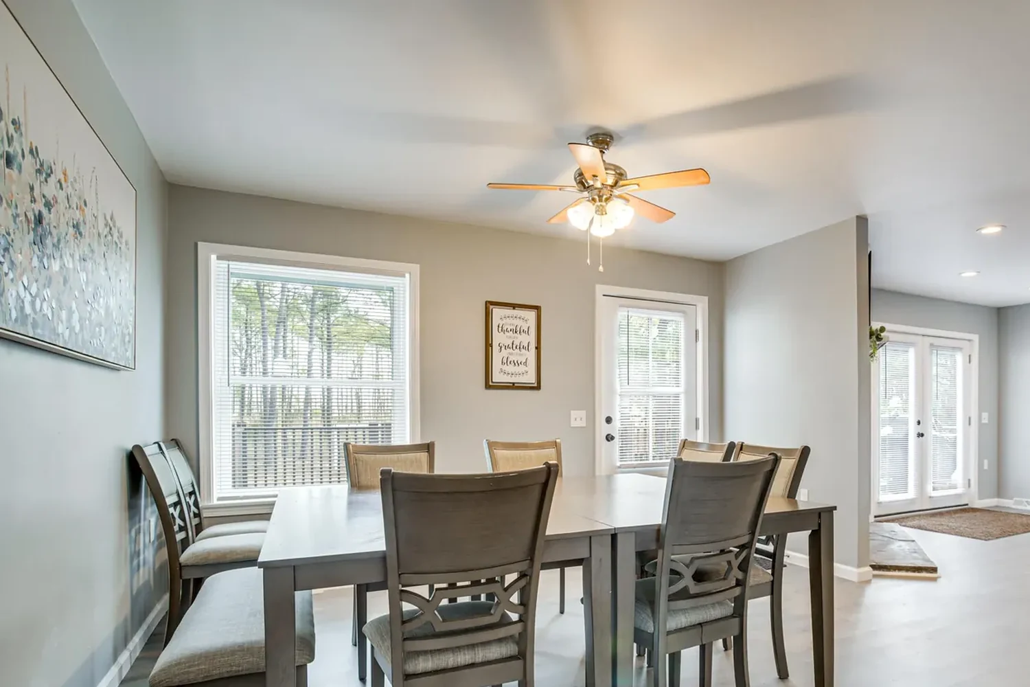 The dining table, which seats ten